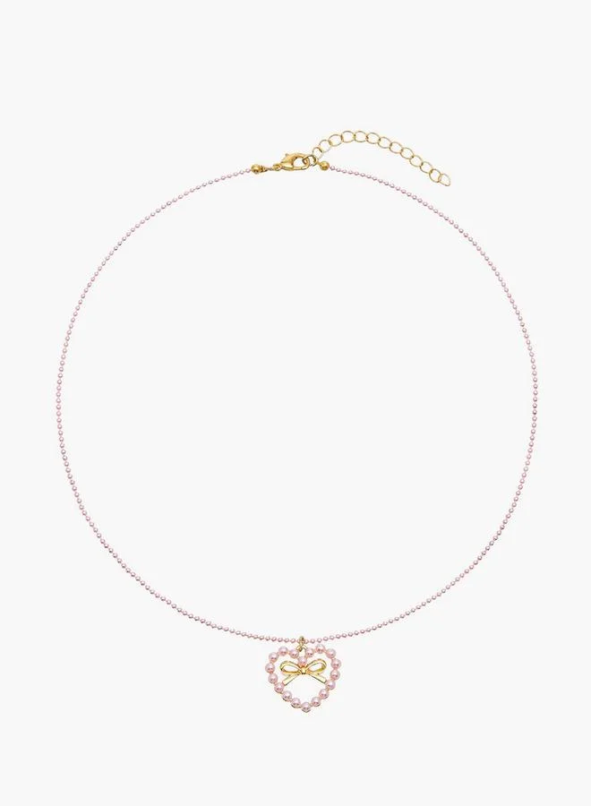 Flora Bella By Shoexpress Beaded Heart Pendant Necklace - Set Of 2